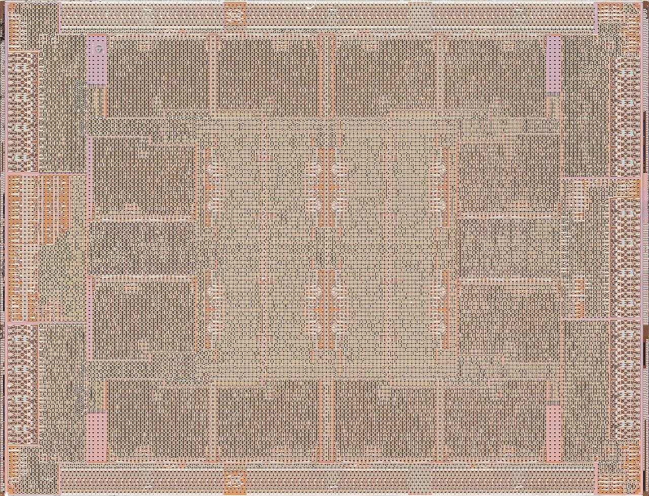 Macro photograph of a semiconductor die